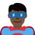 🦸🏿‍♂️ man superhero: dark skin tone display on Twitter